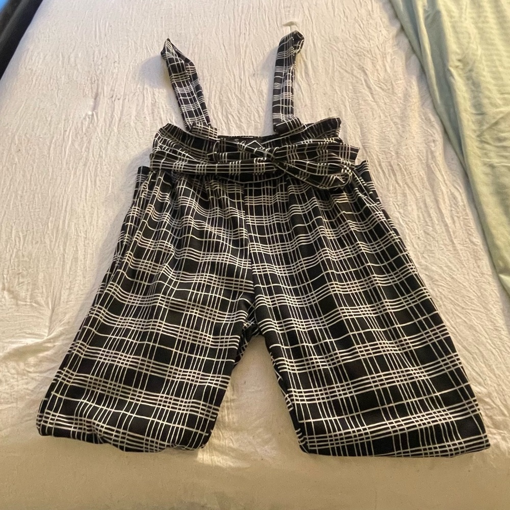 Rainbow plaid belted pants